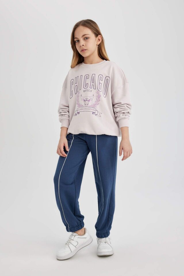 Kız Çocuk Loose Fit Beli Bağcıklı Lastikli Paça Cepli Jogger Eşofman Altı