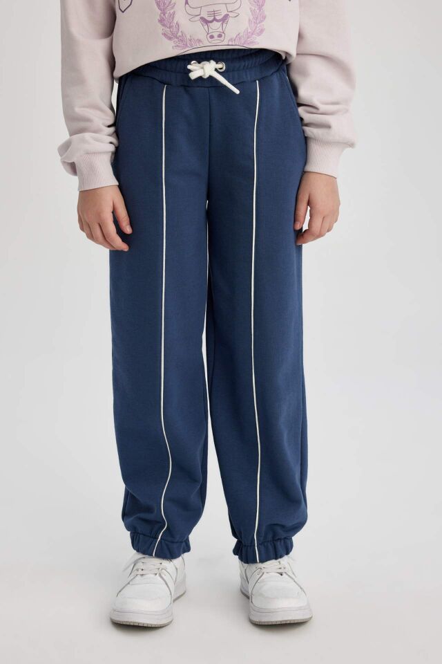Kız Çocuk Loose Fit Beli Bağcıklı Lastikli Paça Cepli Jogger Eşofman Altı