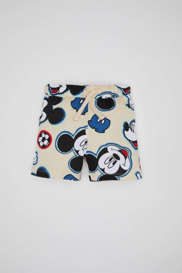 Erkek Bebek 2'li Takım Disney Mickey & Minnie Bisiklet Yaka Kısa Kollu Tişört Şort