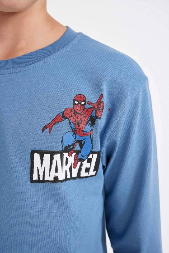 Erkek Çocuk Marvel Comics Bisiklet Yaka Uzun Kollu Tişört