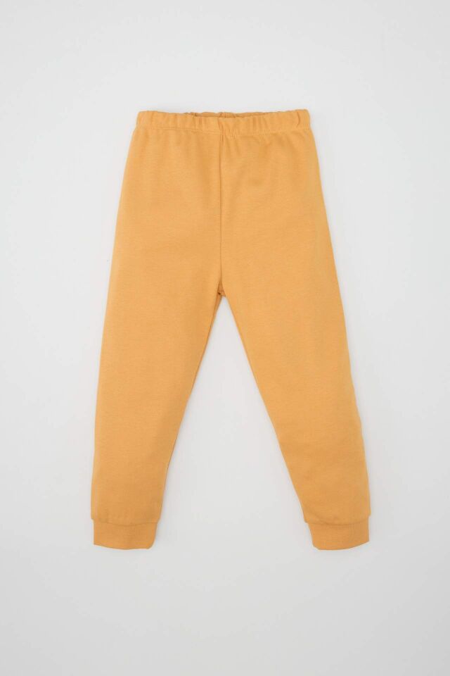 Erkek Bebek Pijama Takım Bisiklet Yaka Baskılı Uzun Kollu Üst Beli Lastikli Alt