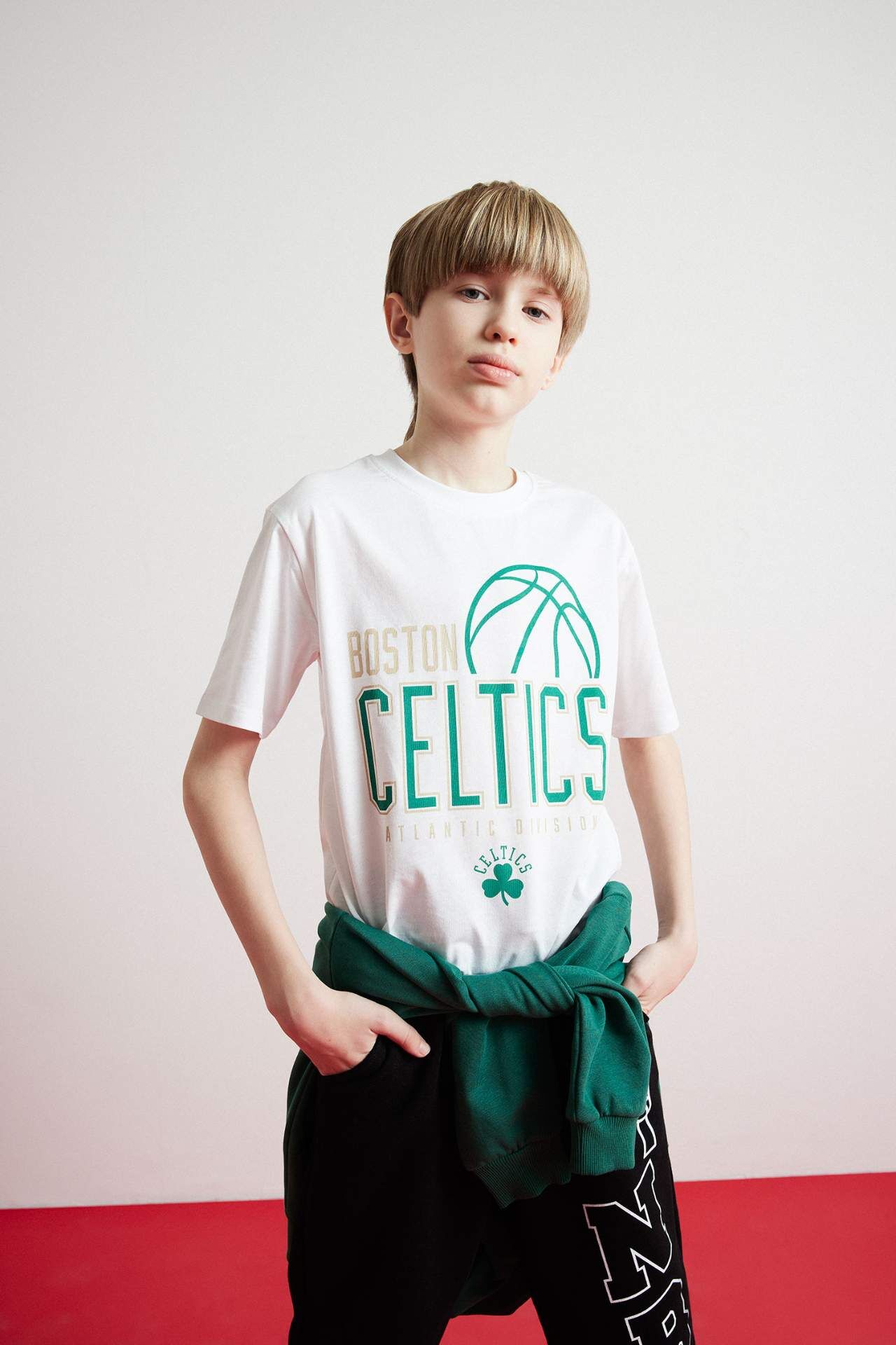Erkek Çocuk NBA Boston Celtics Bisiklet Yaka Kısa Kollu Tişört