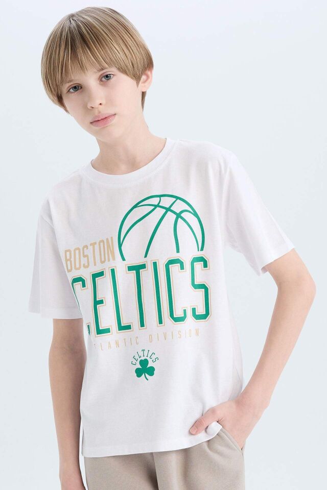 Erkek Çocuk NBA Boston Celtics Bisiklet Yaka Kısa Kollu Tişört