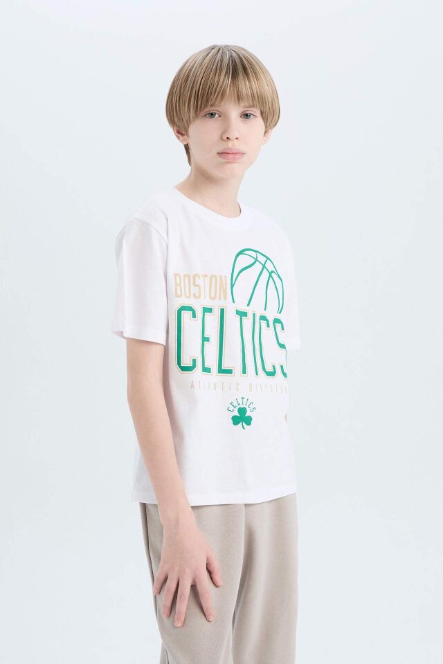 Erkek Çocuk NBA Boston Celtics Bisiklet Yaka Kısa Kollu Tişört