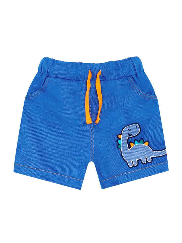 Renkli Dinolar Erkek Çocuk T-shirt Şort Takım 5 Y - Mavi, Açık Gri