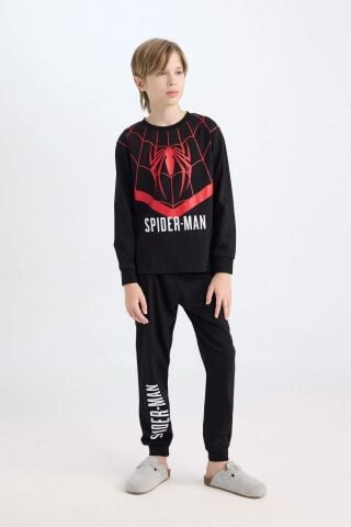 Erkek Çocuk Pijama Takımı Marvel Spiderman Uzun Kollu Üst Uzun Alt