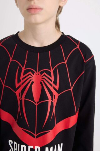 Erkek Çocuk Pijama Takımı Marvel Spiderman Uzun Kollu Üst Uzun Alt