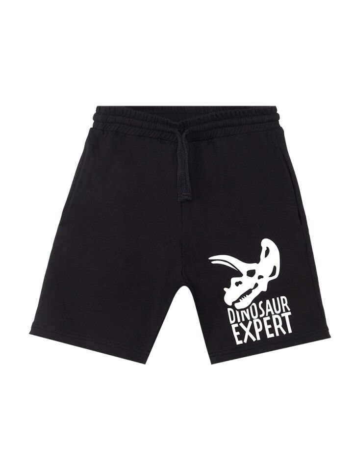 Dinosaur Expert Erkek Çocuk T-shirt Şort Takım 5 Y - Kırmızı, Siyah