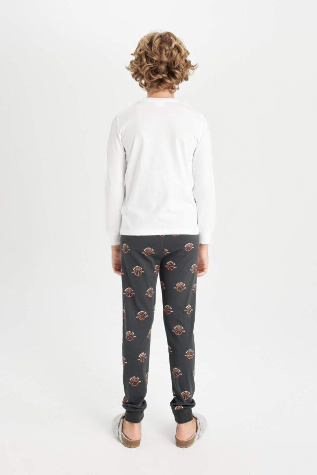 Erkek Çocuk Pijama Takımı Baskılı Uzun Kollu Üst Uzun Alt