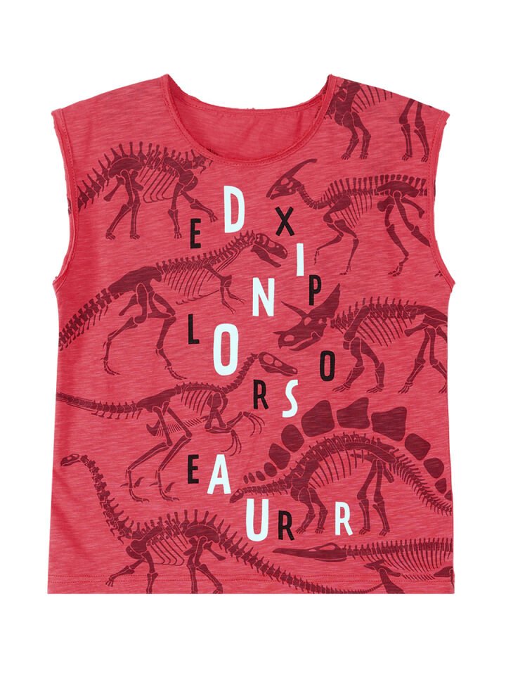 Dinosaur Expert Erkek Çocuk T-shirt Şort Takım 6 Y - Kırmızı, Siyah