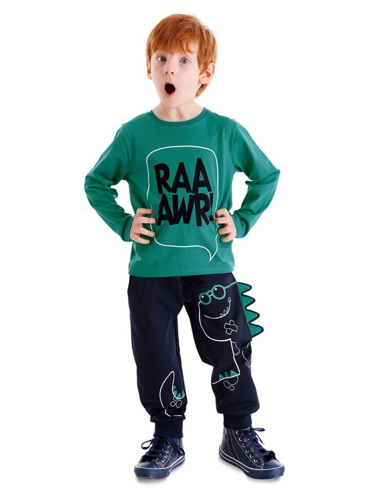 Tırtırlı Dino Erkek Çocuk T-shirt Pantolon Takım