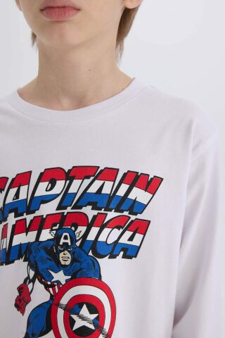 Erkek Çocuk Pijama Takımı Marvel Comics Bisiklet Yaka Uzun Kollu Üst Uzun Alt