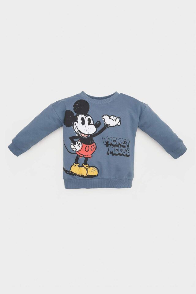 Erkek Bebek Disney Mickey & Minnie Bisiklet Yaka Sweatshirt
