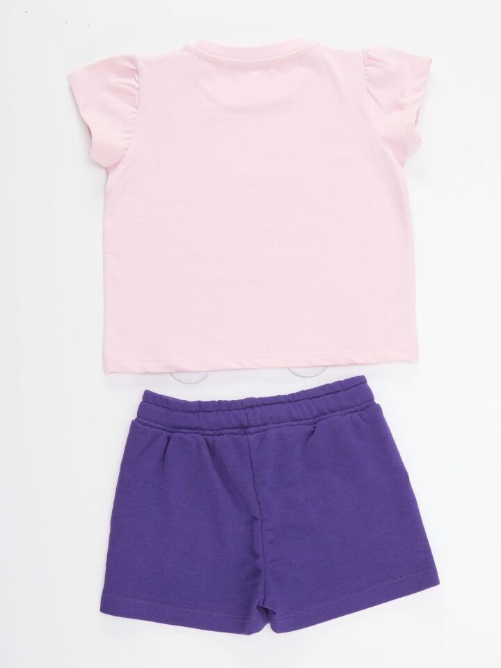 Ayıcık Kız Çocuk T-shirt Şort Takım 6 Y - Pembe, Mor