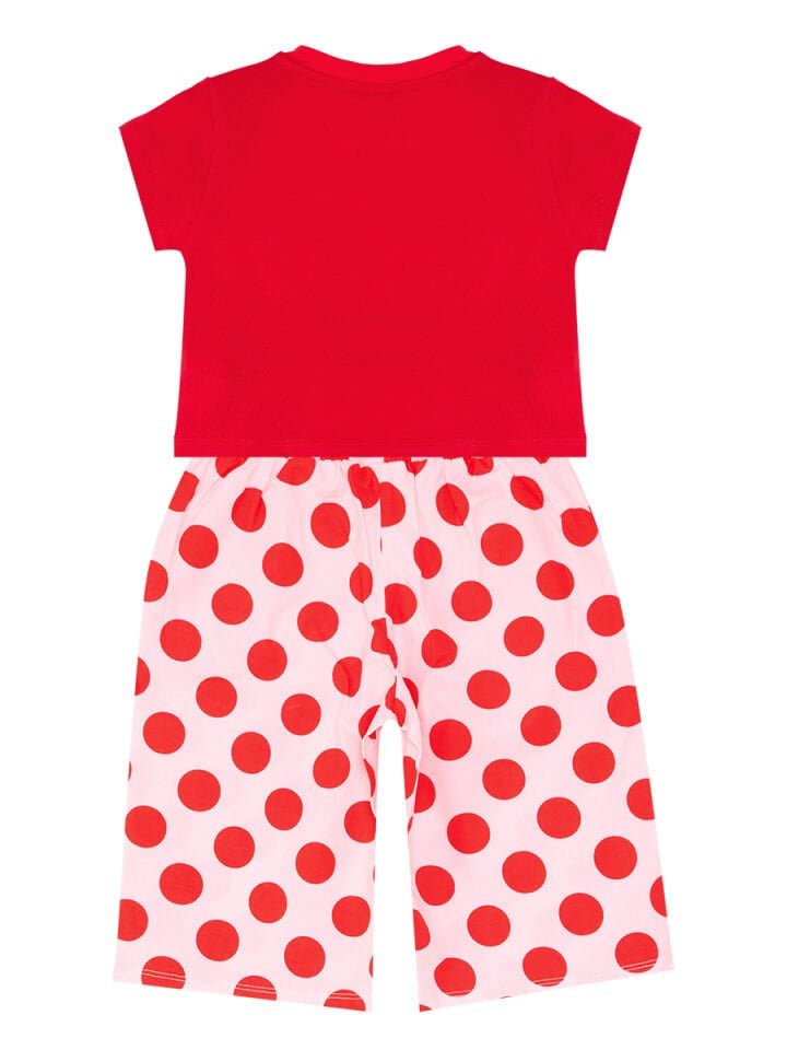 Ponçik Kedi Kız Çocuk T-shirt Kapri Şort Takım