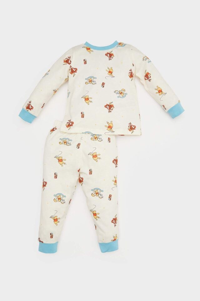Erkek Bebek Pijama Takımı Disney Winnie The Pooh Penye Uzun Kollu Üst Beli Lastikli Uzun Alt