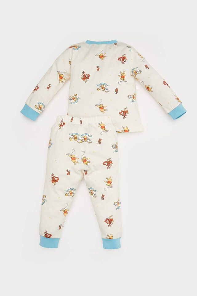 Erkek Bebek Pijama Takımı Disney Winnie The Pooh Penye Uzun Kollu Üst Beli Lastikli Uzun Alt