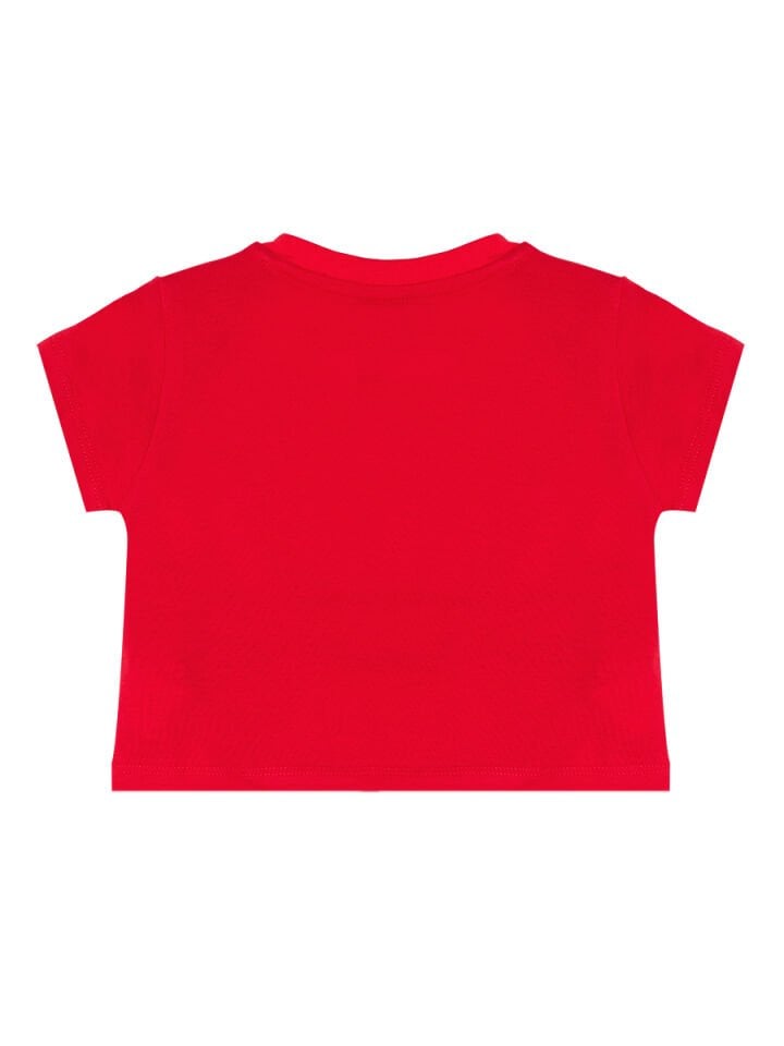 Ponçik Kedi Kız Çocuk T-shirt Kapri Şort Takım 2 Y - Kırmızı, Pembe