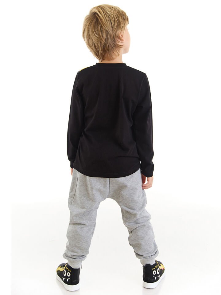 Zap Roket Erkek Çocuk T-shirt Pantolon Takım 6 Y - Siyah, Gri
