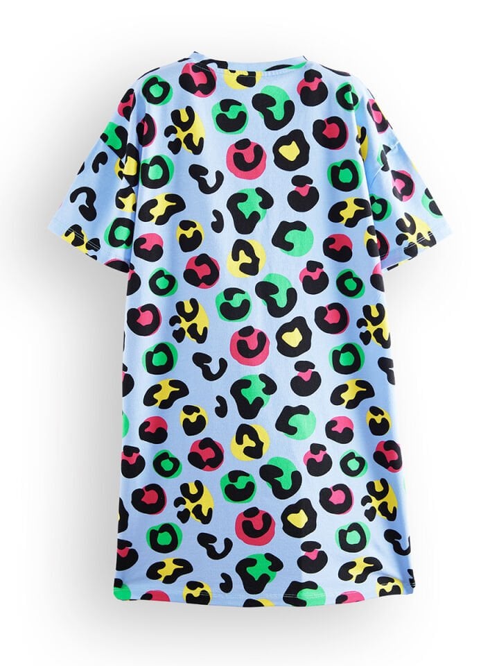 Leopar Kız Çocuk Oversize Elbise