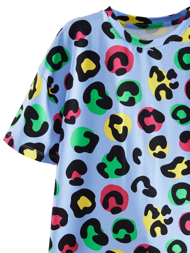 Leopar Kız Çocuk Oversize Elbise