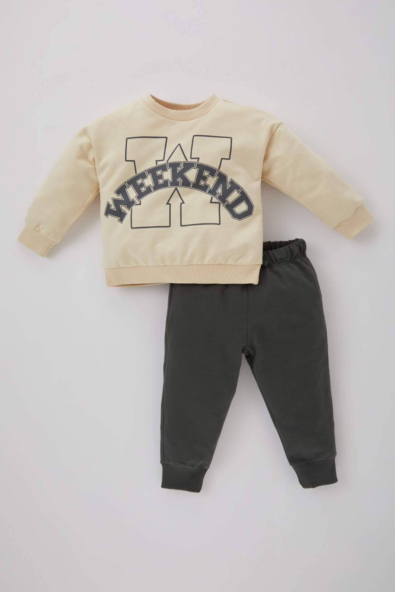 Erkek Bebek Baskılı Sweatshirt Eşofman Altı 2'li Takım