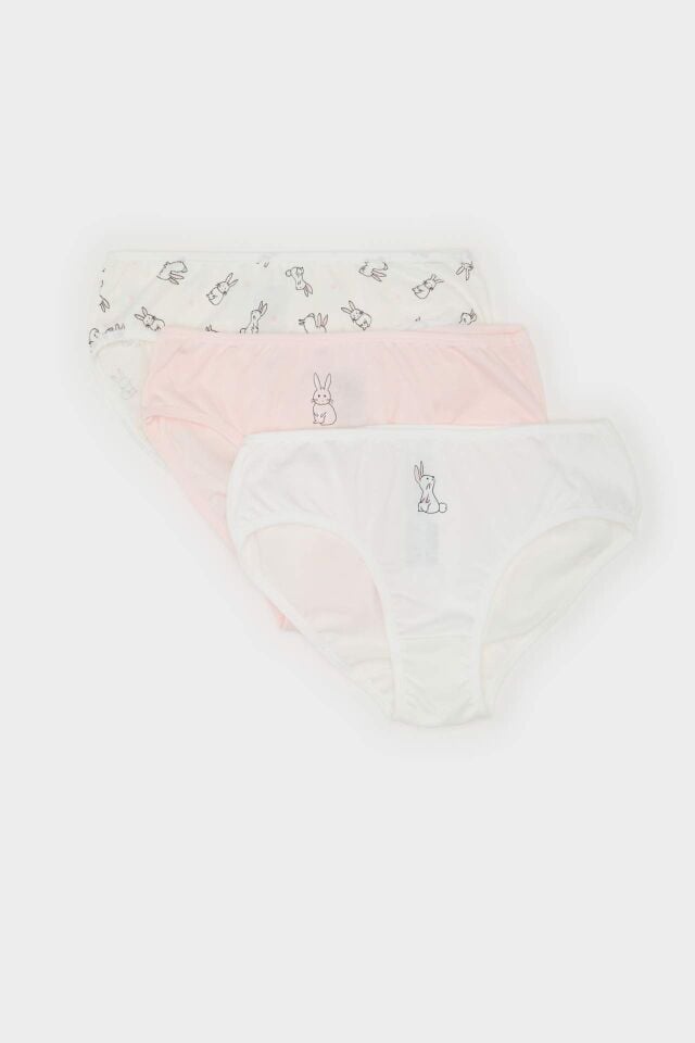 Kız Çocuk Desenli 3'lü Slip Külot