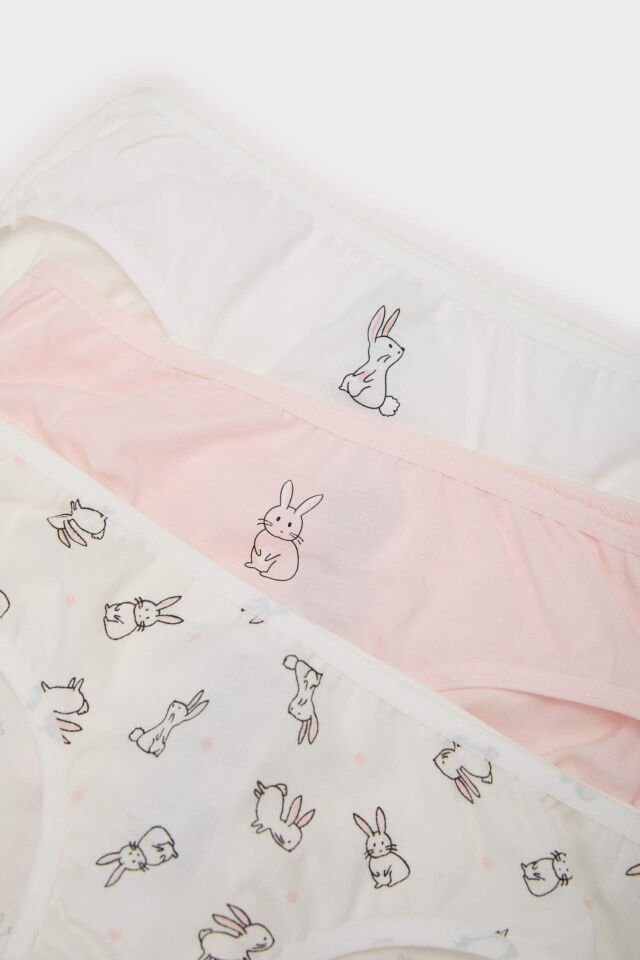 Kız Çocuk Desenli 3'lü Slip Külot