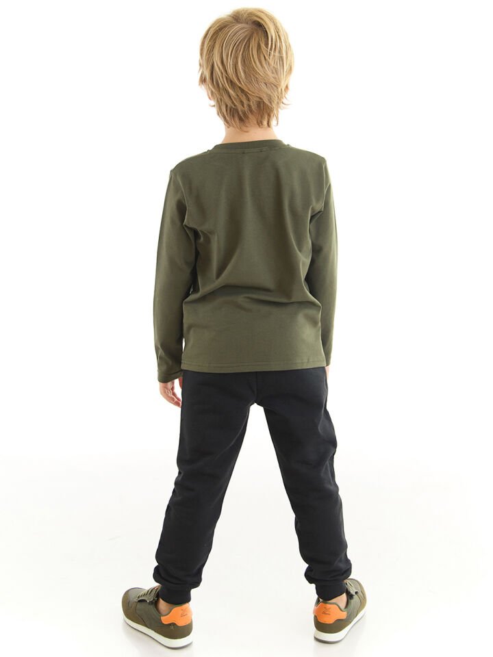 Dino Explorer Erkek Çocuk T-shirt Pantolon Takım 6 Y - Haki, Siyah