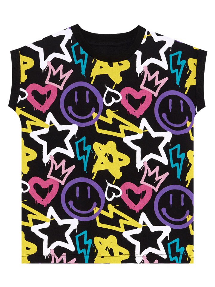 Street Style Kız Çocuk T-Shirt Tayt Takım 9 Y - Siyah