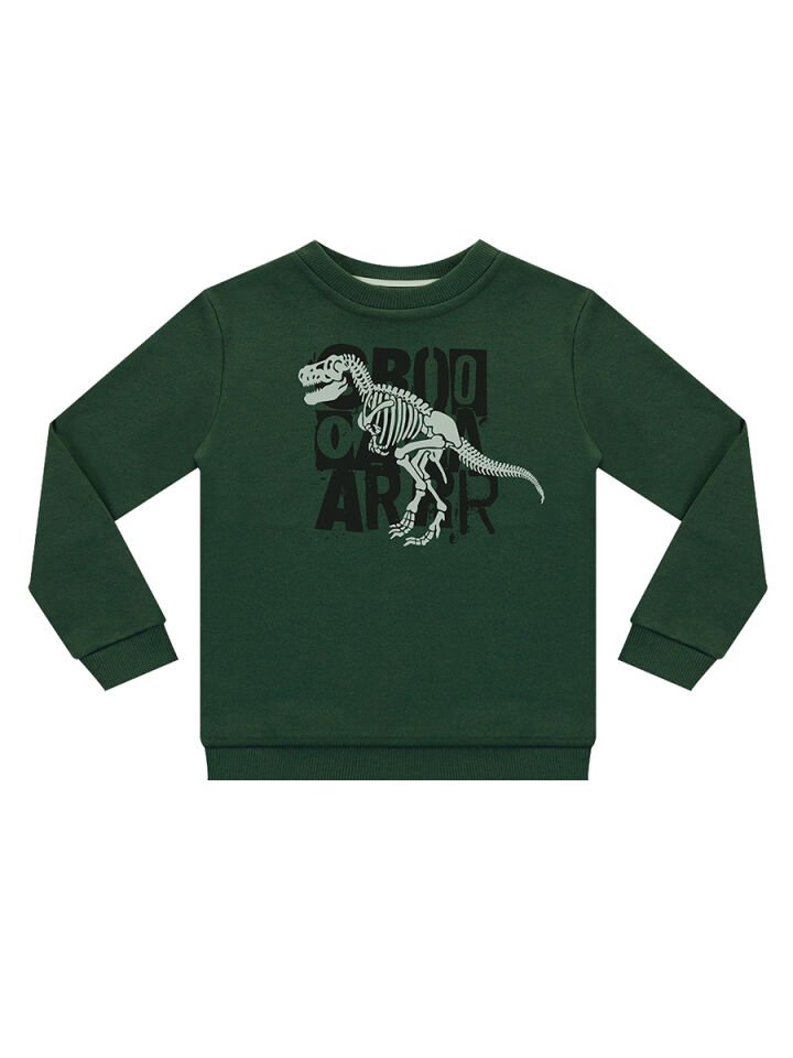 Roarr Dino Erkek Çocuk Haki Sweatshirt