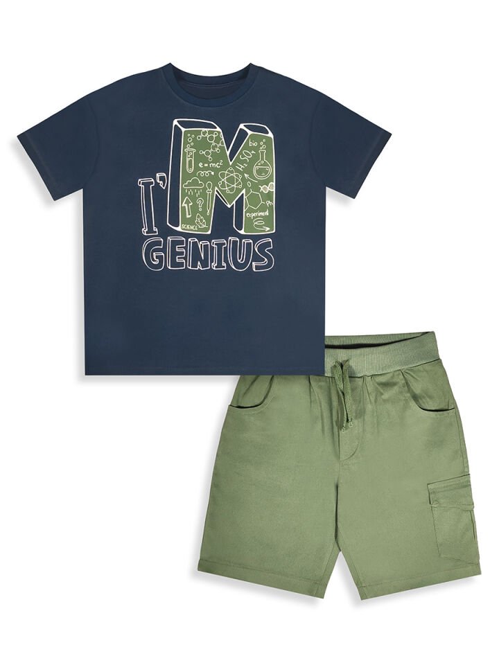Genius Erkek Çocuk T-shirt Şort Takım 4Y - Lacivert