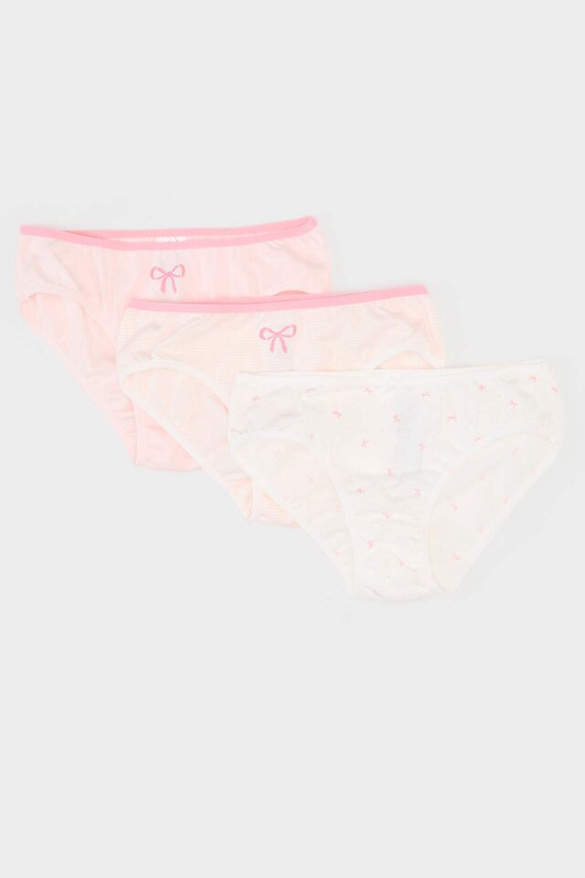 Kız Çocuk Desenli 3'lü Slip Kğlot