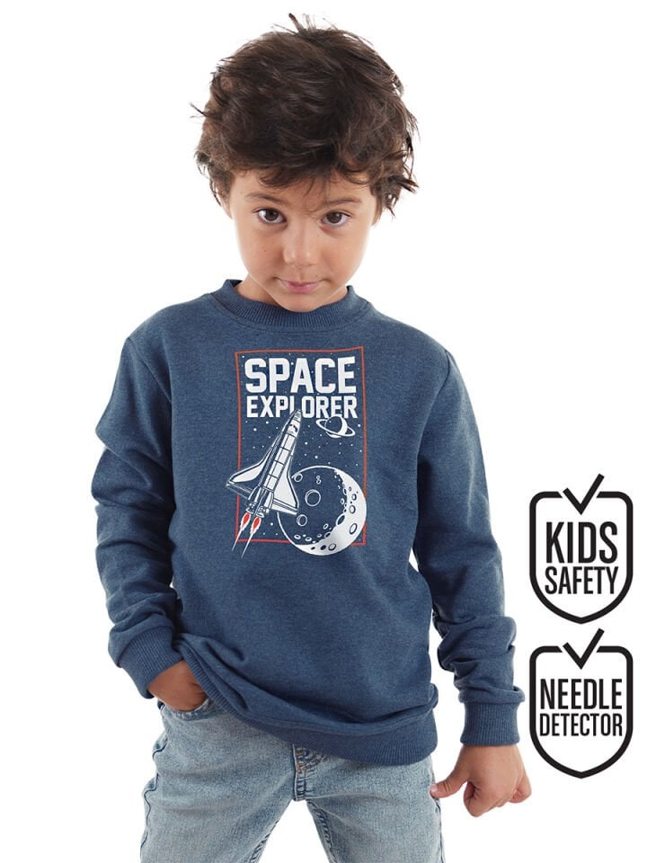 Uzay Kaşifi Erkek Çocuk İndigo Sweatshirt
