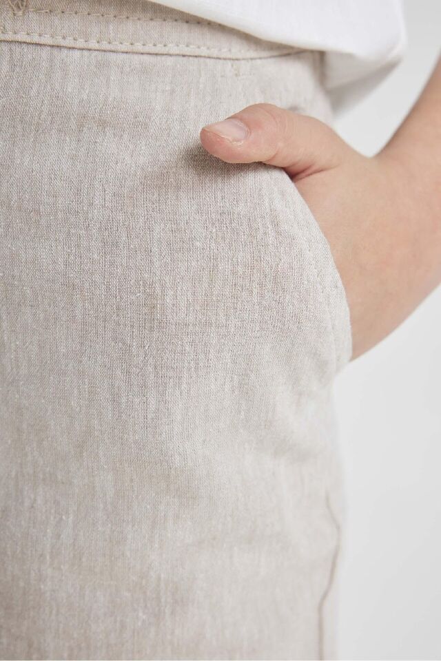 Erkek Çocuk Standart Paça Keten Karışımlı Pantolon