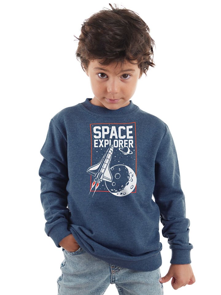 Uzay Kaşifi Erkek Çocuk İndigo Sweatshirt 6 Y - Lacivert