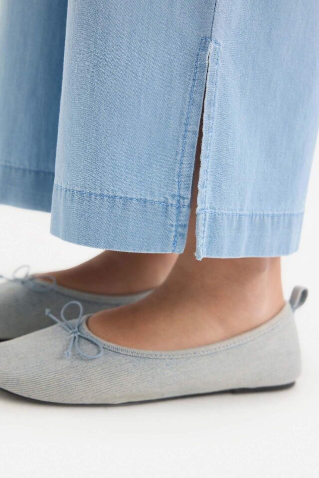 Kız Çocuk Culotte Geniş Paça Jean Pantolon