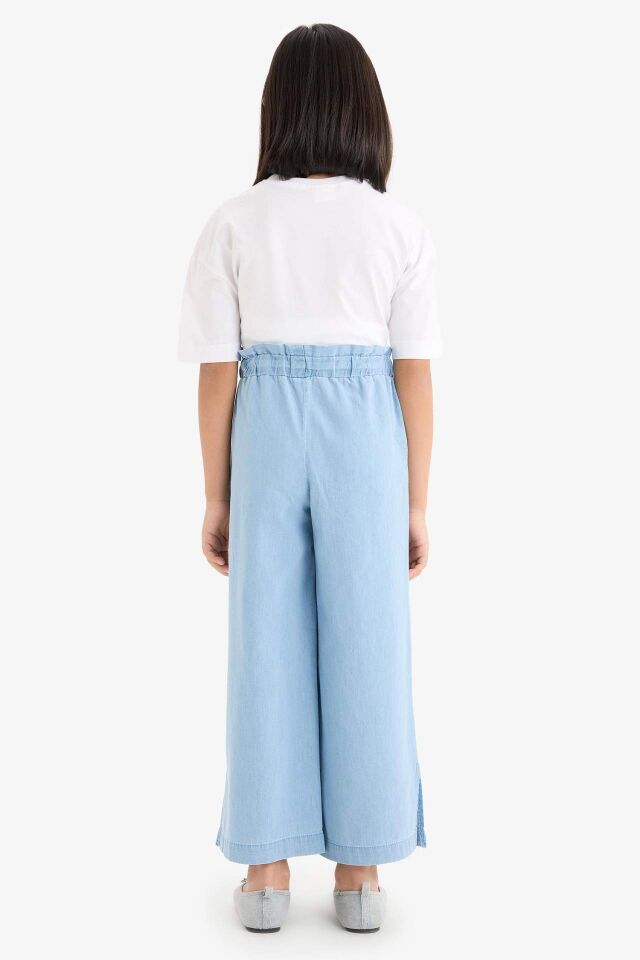 Kız Çocuk Culotte Geniş Paça Jean Pantolon
