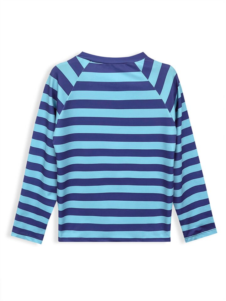 UV Korumalı Çizgili Erkek Çocuk Mayo T-shirt
