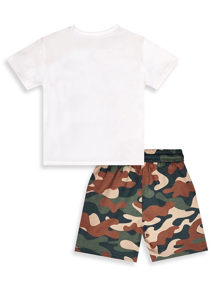 Camp Erkek Çocuk T-shirt Şort Takım 3Y - Beyaz