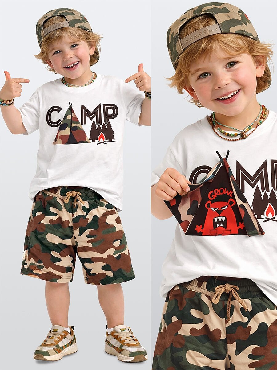 Camp Erkek Çocuk T-shirt Şort Takım 6Y - Beyaz