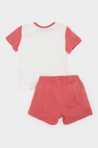 Erkek Bebek Pijama Takımı Baskılı Kısa Kollu Penye Üst Beli Lastikli Şort