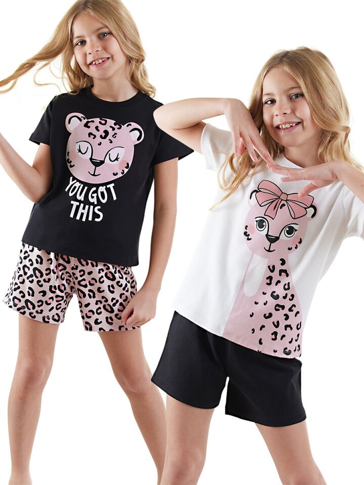 Leopar Kız Çocuk 2'li Pijama Takım 5 Y - Pembe