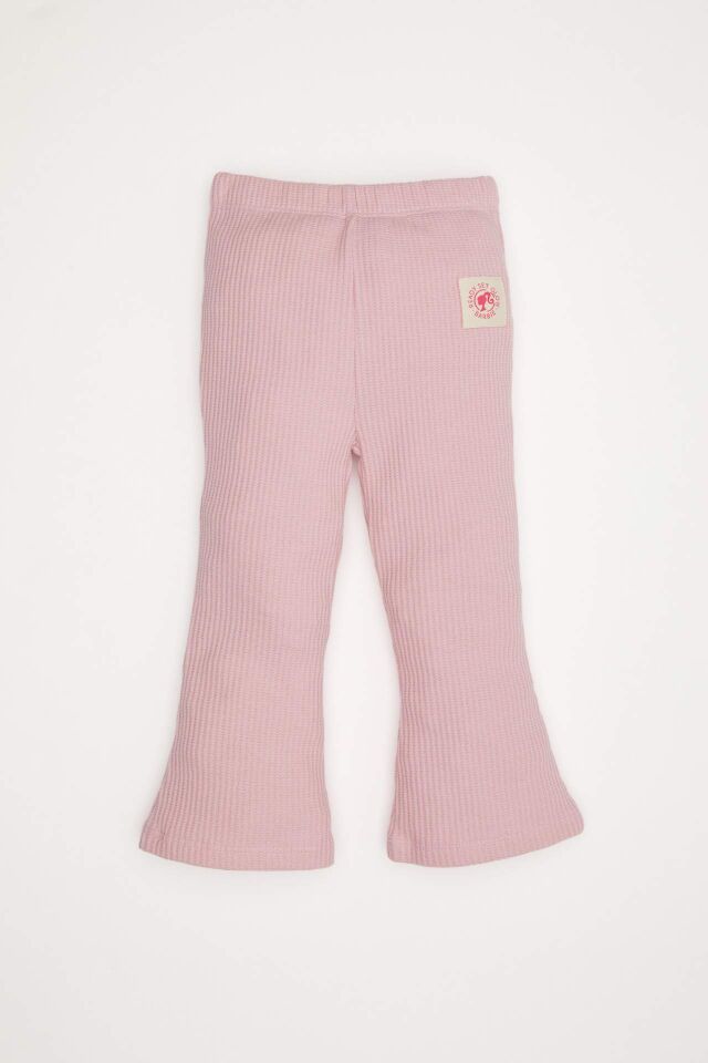 Kız Bebek 2'li Takım Barbie Bisiklet Yaka Sweatshirt Üst Beli Lastikli İspanyol Paça Tayt Alt