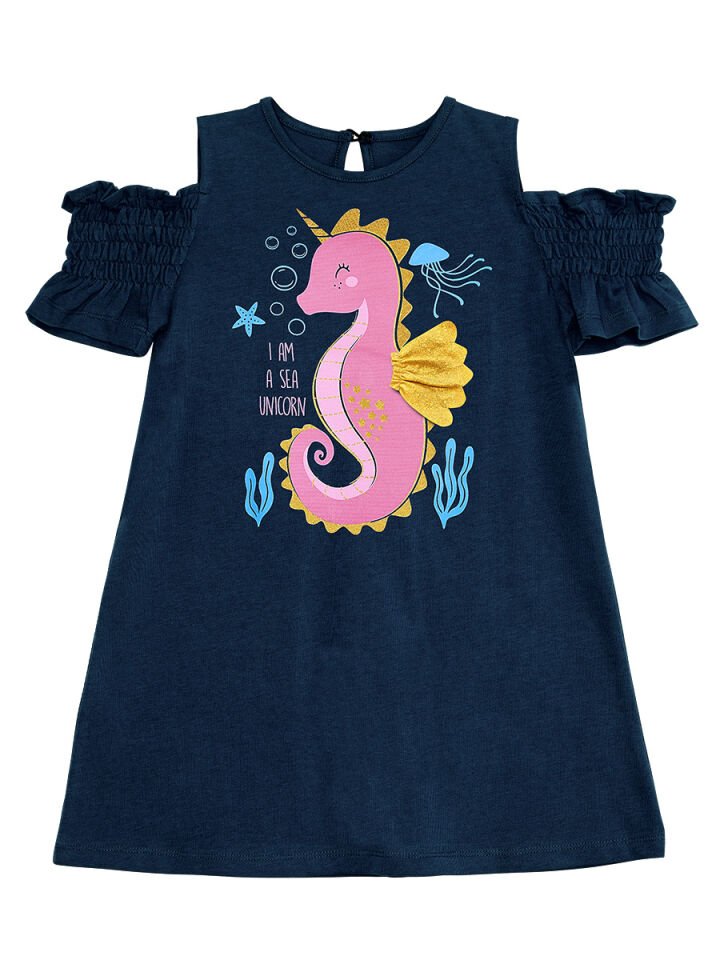 Denizatı Unicorn Kız Çocuk Elbise 3 Y - Lacivert