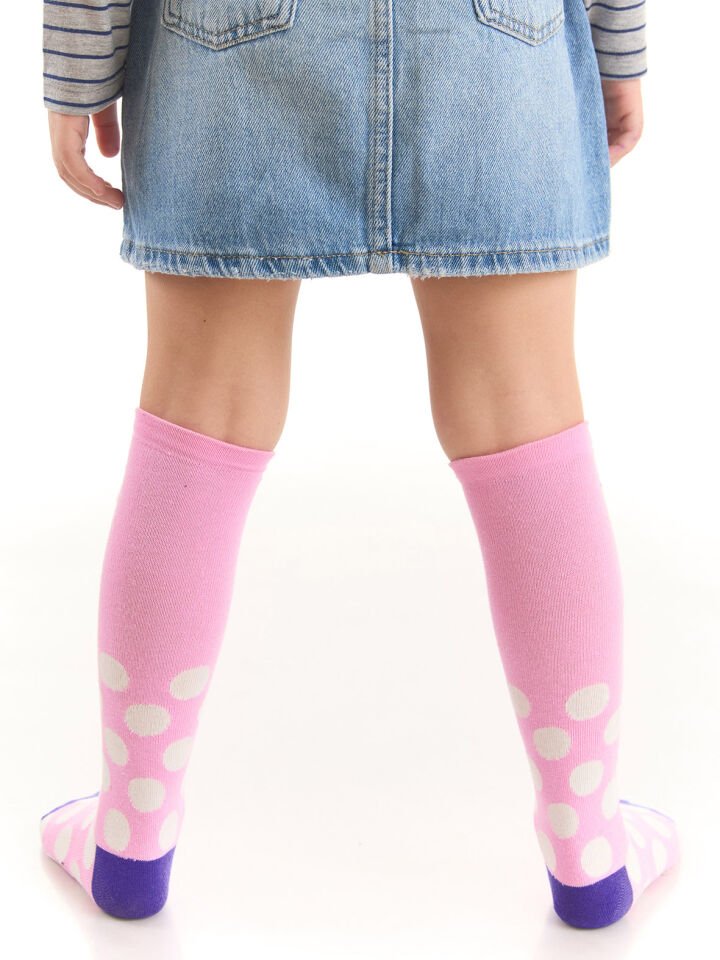 Yaramaz Kedi Kız Çocuk Pembe Dizaltı Çorap