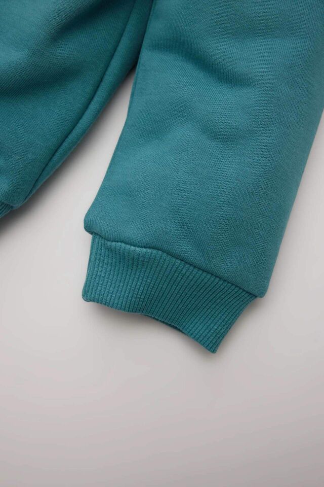 Erkek Bebek 2'li Takım Bisiklet Yaka Baskılı Sweatshirt Beli Lastikli Eşofman Altı