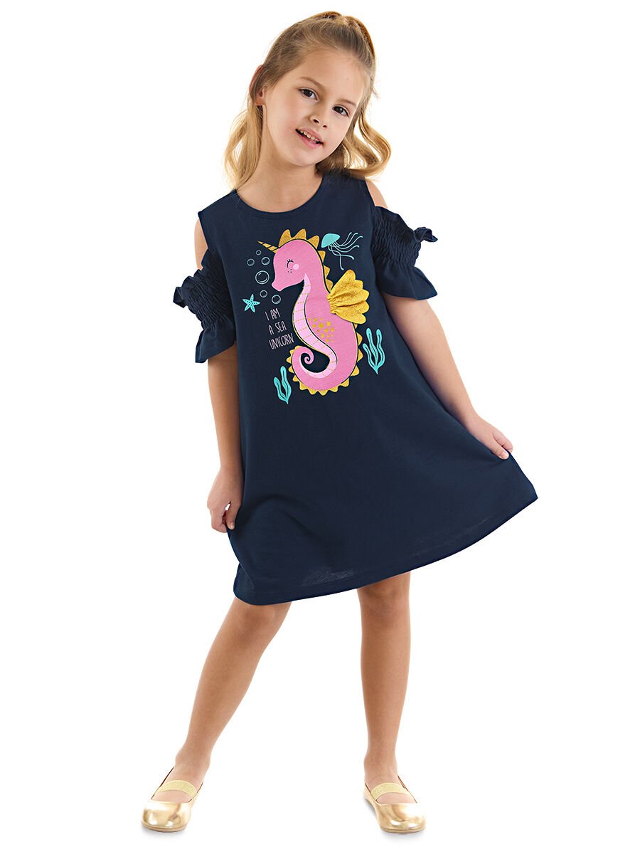 Denizatı Unicorn Kız Çocuk Elbise 6 Y - Lacivert