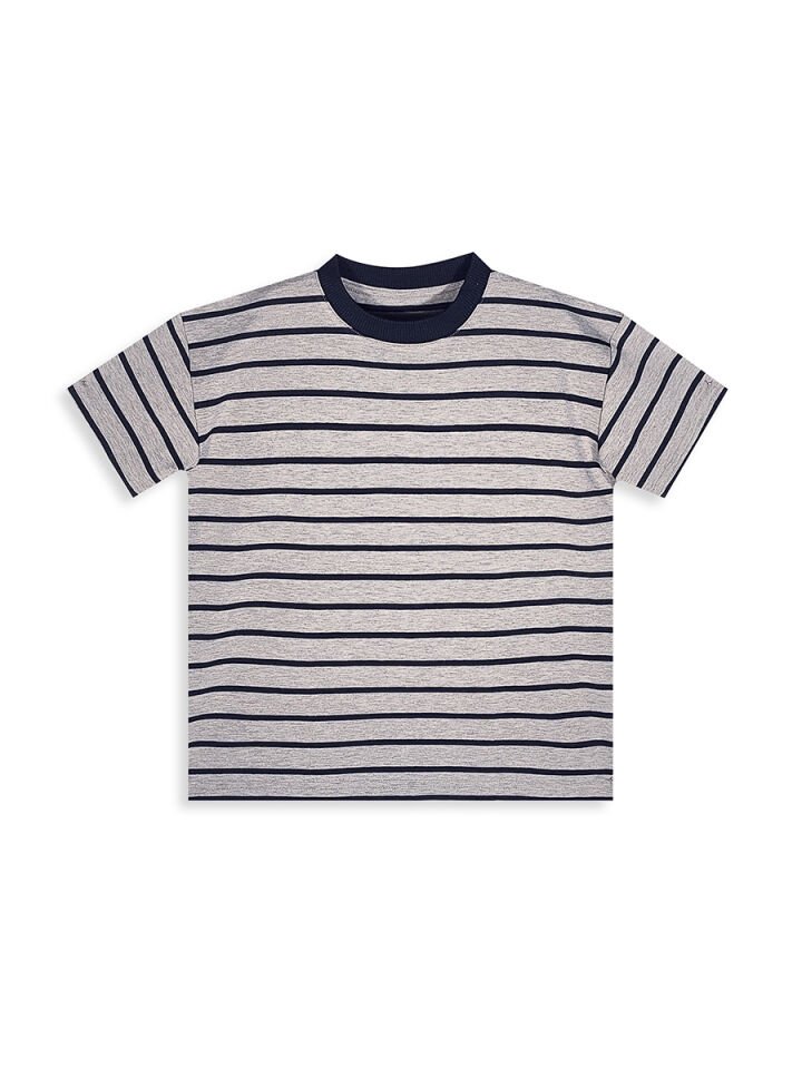 Korsan Erkek Çocuk Çizgili T-shirt Şort Takım 6Y - Gri