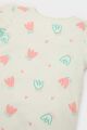 Kız Bebek Pijama Takımı Çiçekli Kısa Kollu Penye Üst Beli Lastikli Şort